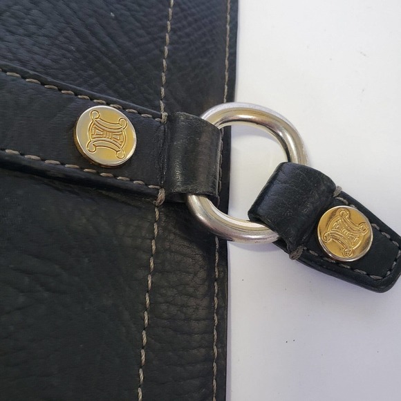 Celine Wallet Geniue Leather Black Envelope Card Holder Large Continental - Picture 8 of 12